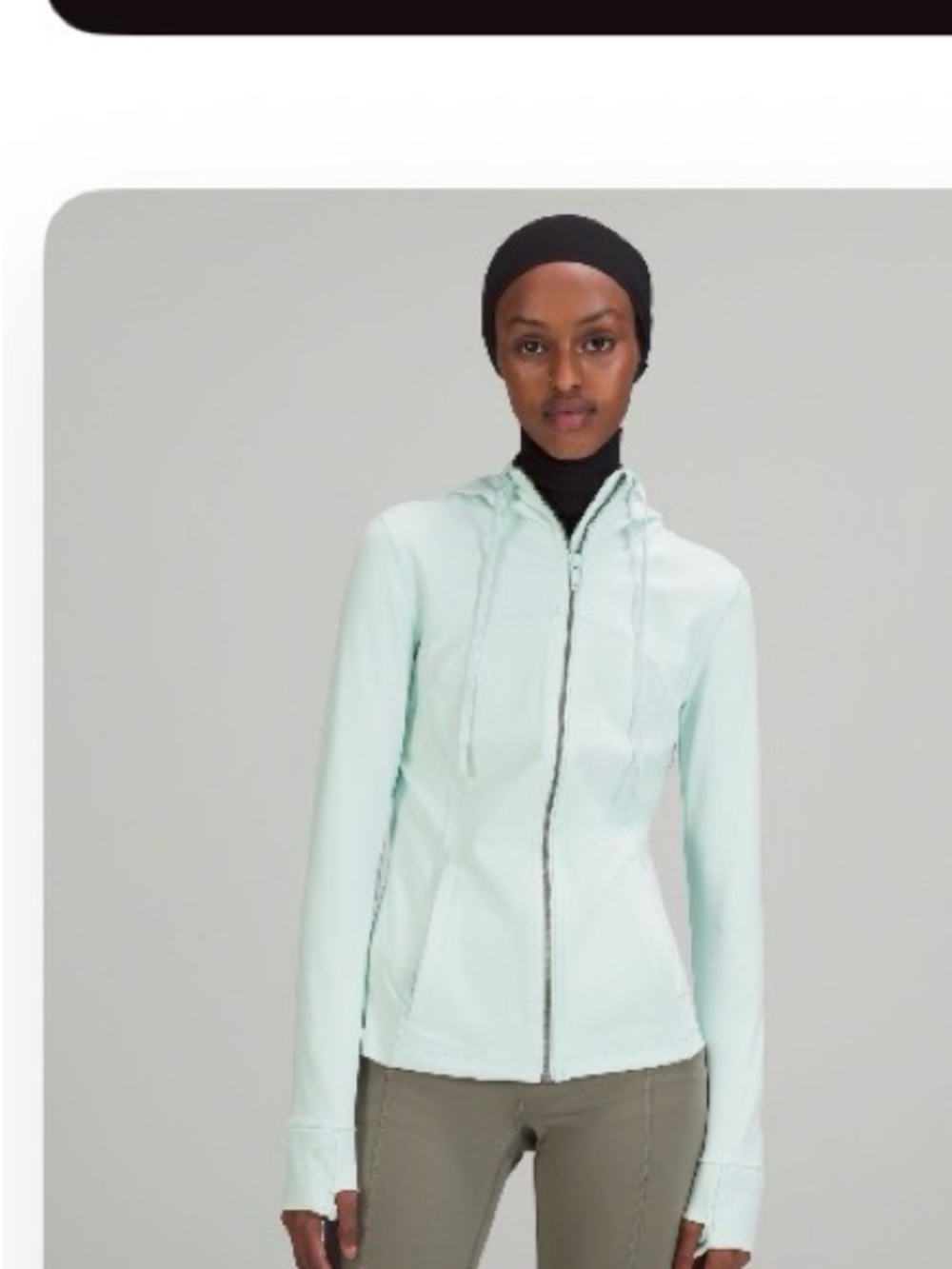Lululemon Hooded Define Jacket Nulu in delicate mint color(small stain on front)